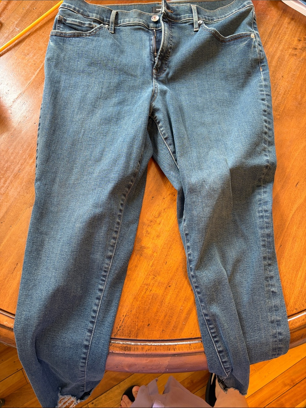Express Medium Blue Denim Jeans with Contrast Stitching